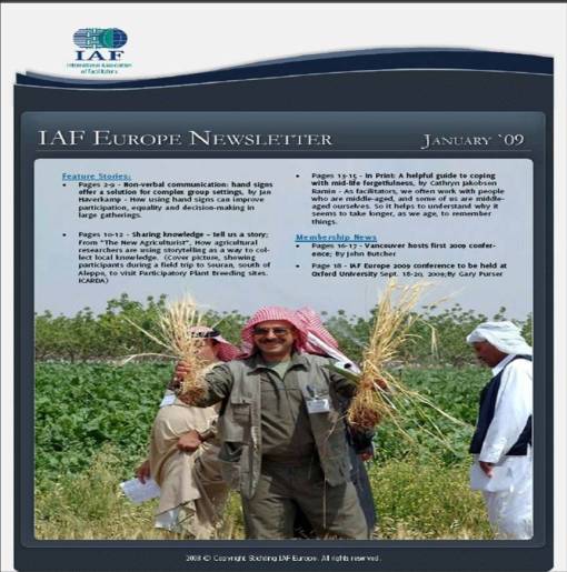 Front cover of IAF newsletter0featuring photo from Farmers' Conference