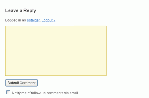 Comment field on a blog