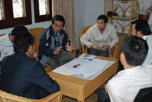 Stakeholders at first Laos Rice Knowledge Bank meeting