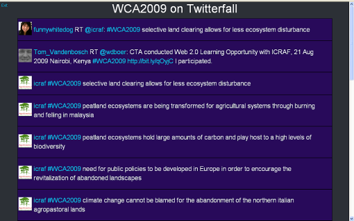 WCA2009 on Twitterfall
